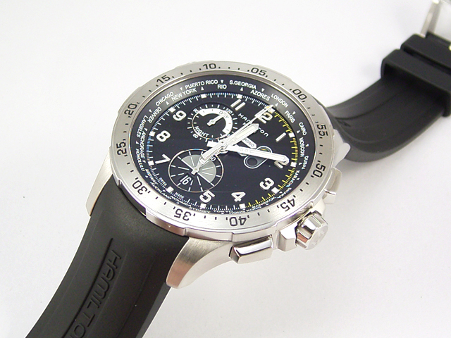 ハミルトン カーキ クロノ ワールドタイマー H76714335正規品 腕時計