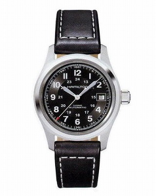 H690704110/カーキフィールドオート38mm用ブラックカーフ
