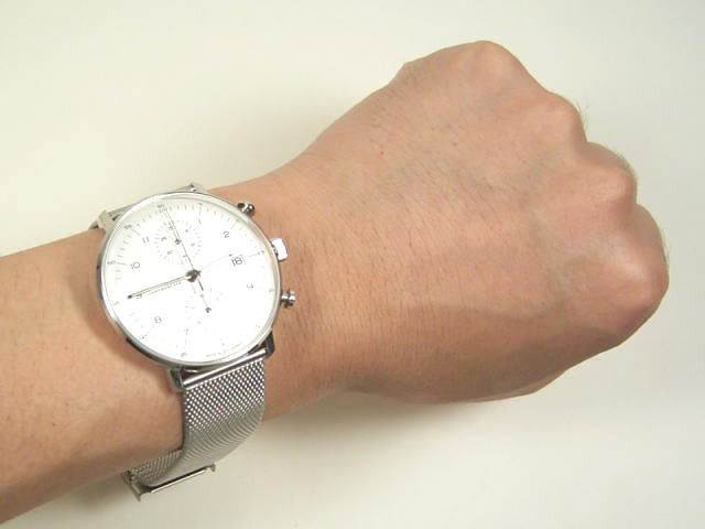 ユンハンス・マックスビル・クロノスコープ・メタルブレス027400344正規品　腕時計